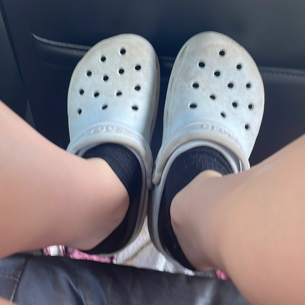 Blue/teal crocs
